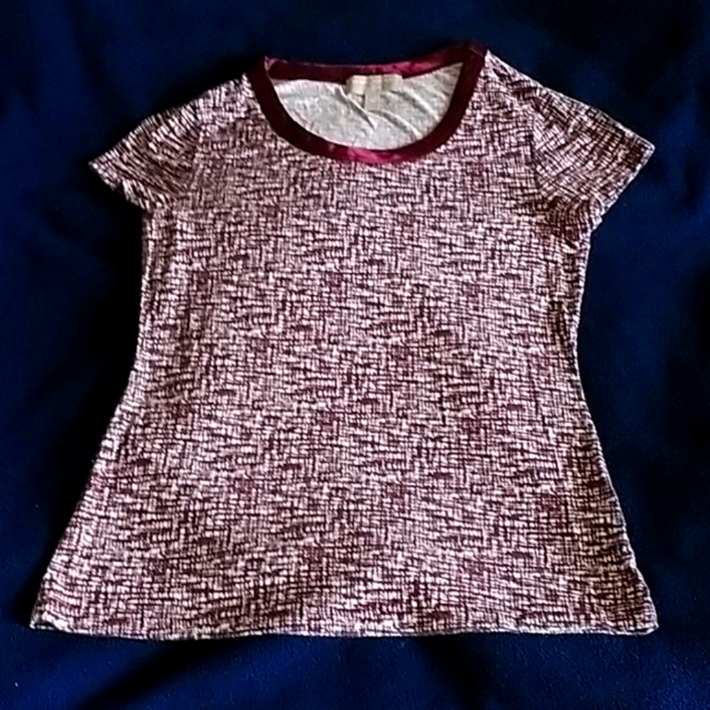 Banana Republic Maroon and White Shirt